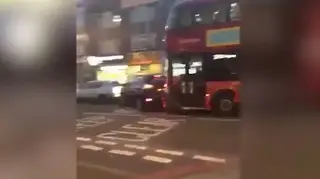London bus caught on camera.