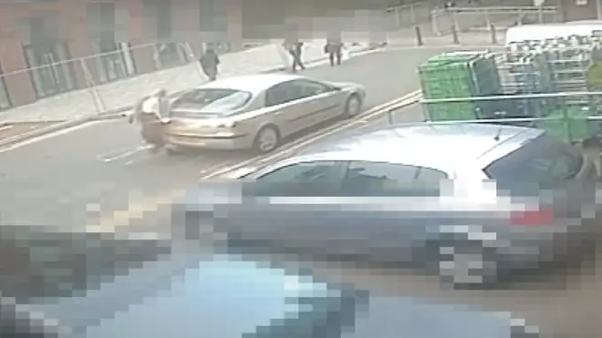 CCTV shows a woman being mown down in broad daylight.