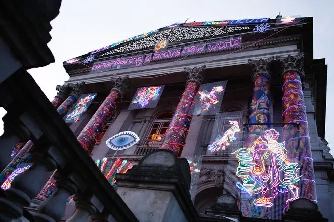 A Diwali art piece by Chila Kumari Singh Burman has been installed outside the Tate Britain gallery