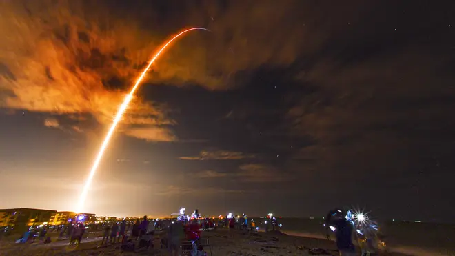 Spectators gathered in Florida to watch the SpaceX rocket launch