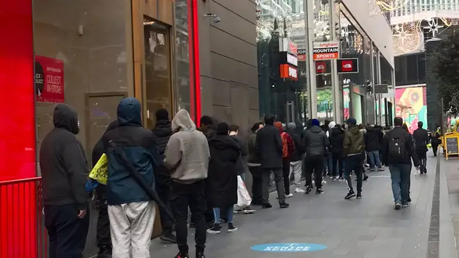 People queuing for the new Sony PS5