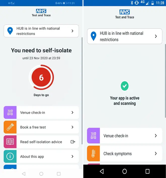 The England NHS contact tracing app