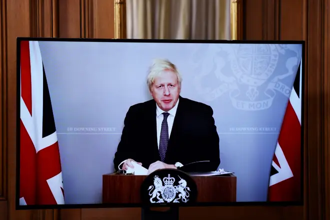 Boris Johnson said Christmas is the season to be "jolly careful" at a press conference