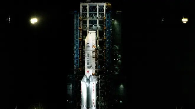 Four modules of the Chang'e 5 spacecraft blasted off on top of a massive Long March-5Y rocket