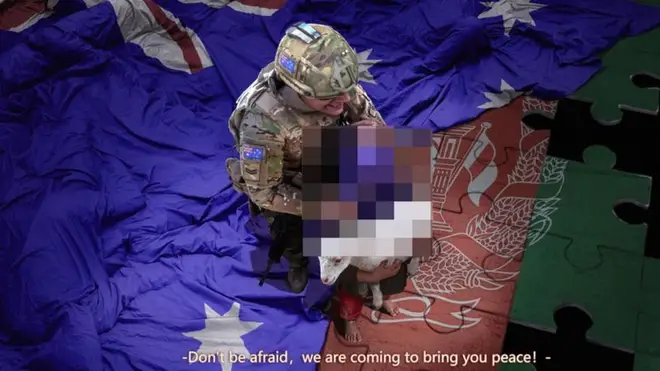 The image has been condemned by Australia after it was shared online by a Chinese official
