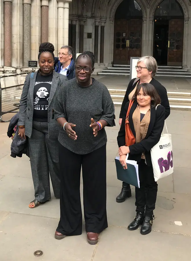 Rosamund Kissi-Debrah speaking outside the High Court in central London, after judges ruled that a fresh inquest will be held