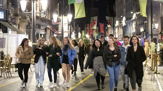 Revellers enjoy a night out in Cardiff