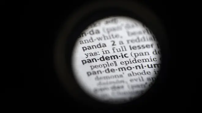 The word pandemic seen in a dictionary
