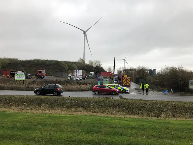 There is a heavy emergency response at the scene near Bristol
