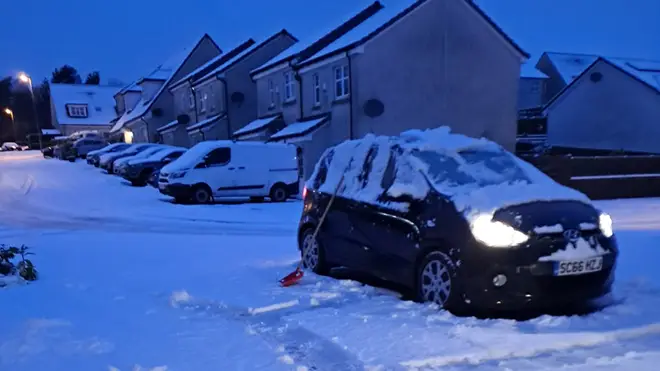 Heavy snow fell in Scotland overnight