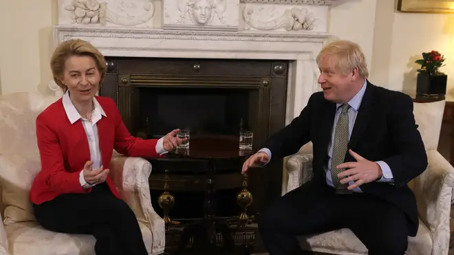 Boris Johnson and EU Commission president Ursula von der Leyen during a meeting in Downing Street