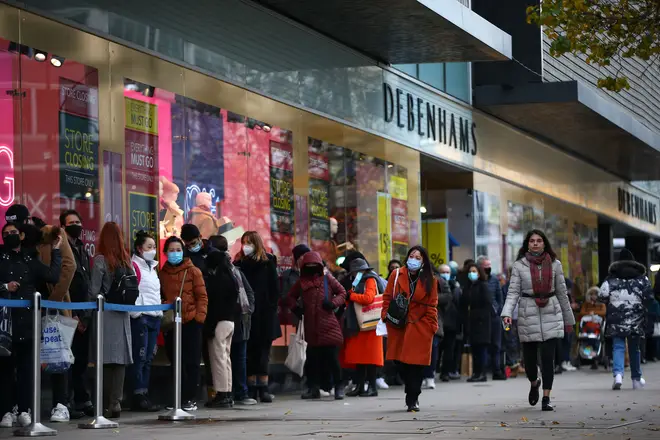 Shoppers return to Debenhams in Oxford Street last week after a four-week lockdown ended