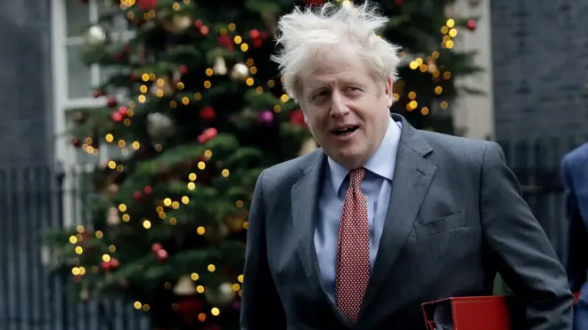 Boris Johnson in Downing Street on Tuesday