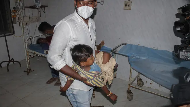 A young patient at the district government hospital in Eluru, Andhra Pradesh state, India