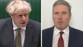Boris Johnson and Sir Keir Starmer clashed during PMQs