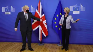 Boris Johnson and Ursula von der Leyen pictured together at their meeting in Brussels
