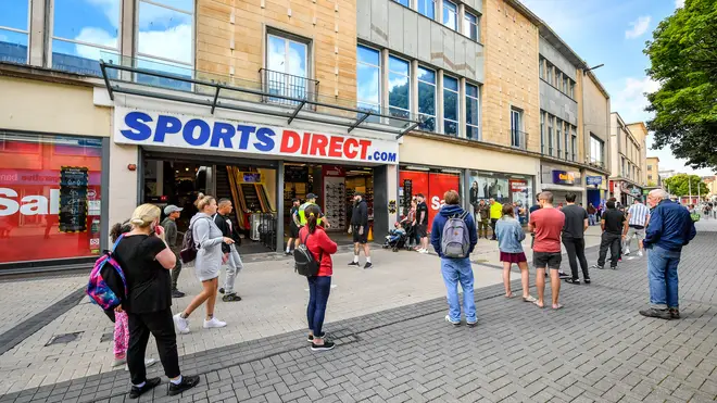 Queues outside Sports Direct in Bristol