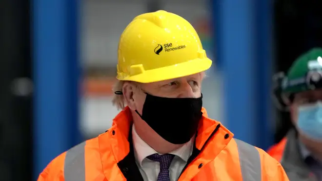 Prime Minister Boris Johnson during a visit to the National Renewable Energy Centre in Blyth, Northumberland