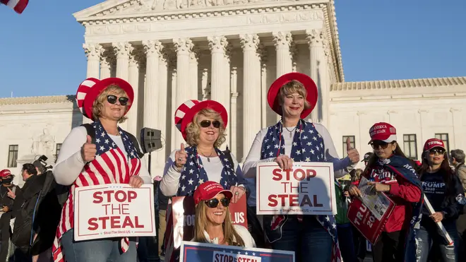 Trump supporters rallied outside the Supreme Court to protest against baseless claims of electoral fraud