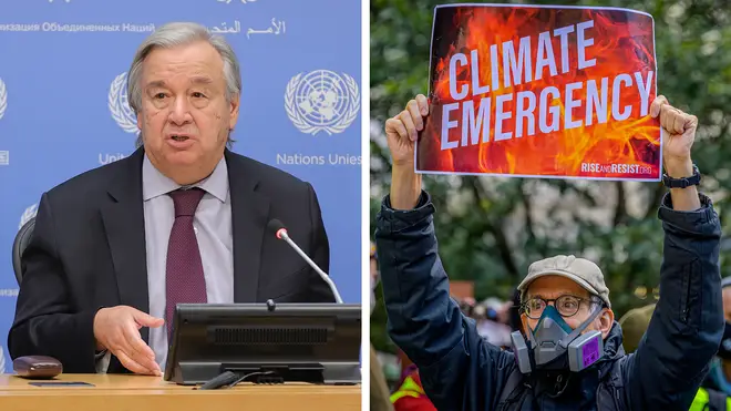Antonio Guterres warned that the world was heading for a “catastrophic” 3C of warming.