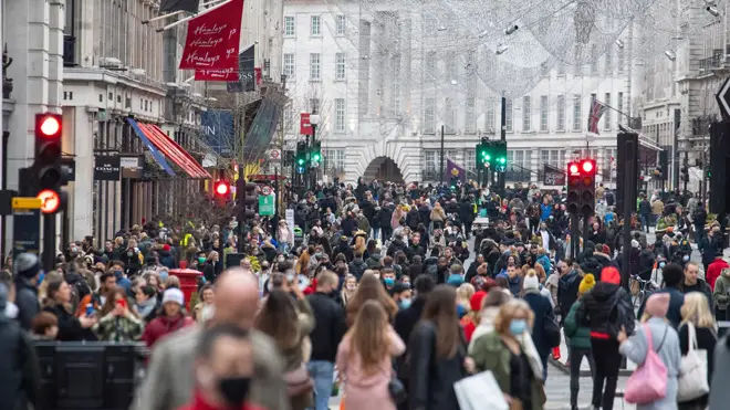 Regent Street was packed with shoppers yesterday