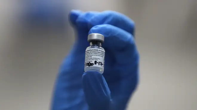 A vial of the vaccine