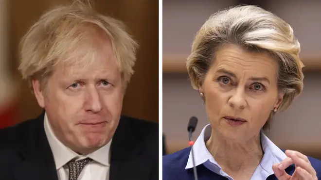 Boris Johnson and Ursula von der Leyen are due to speak at 7pm