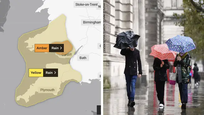 Parts of the UK are being told to brace themselves for torrential rain