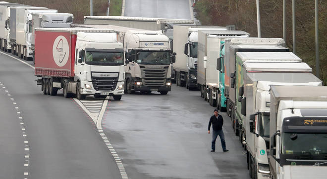 Lorries have been queuing up along Kent's roads for four days in a row