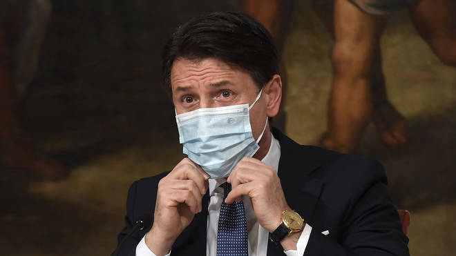Italian Prime Minister Giuseppe Conte speaks during a press conference regarding the anti-COVID-19 rules that will regulate the end of year holiday