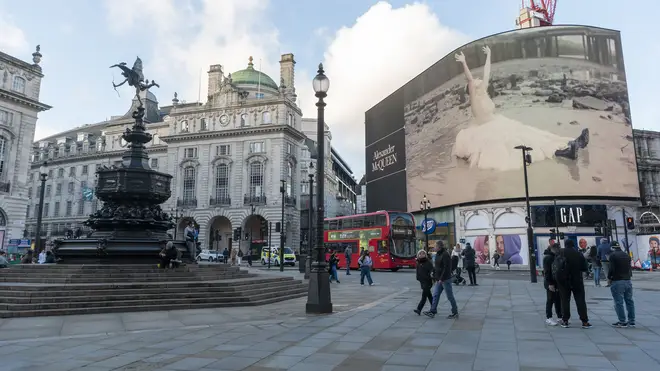 Piccadilly Circus as Tier 4 Covid-19 measures start in London