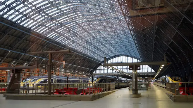 Empty platforms at St Pancras station