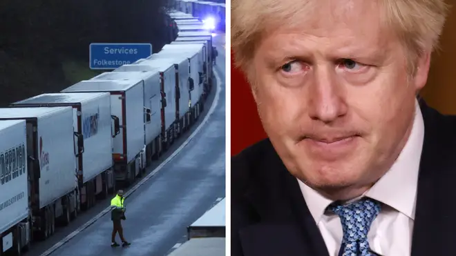 Boris Johnson said 174 lorries were stuck on the M20 when there were 900