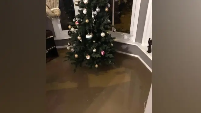 A house ready for Christmas flooded in Long Stratton, Norfolk