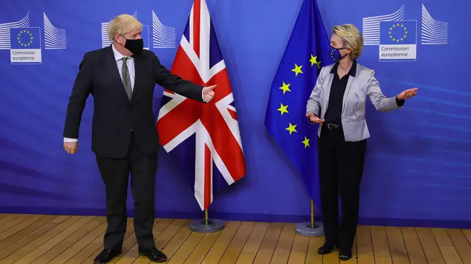 Boris Johnson and Ursula von der Leyen pictured together at their meeting in Brussels earlier this month