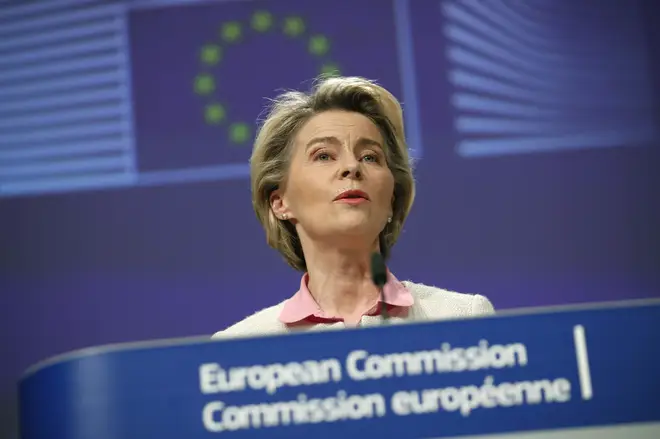 European Commission President Ursula von der Leyen addresses a media conference on Brexit negotiations