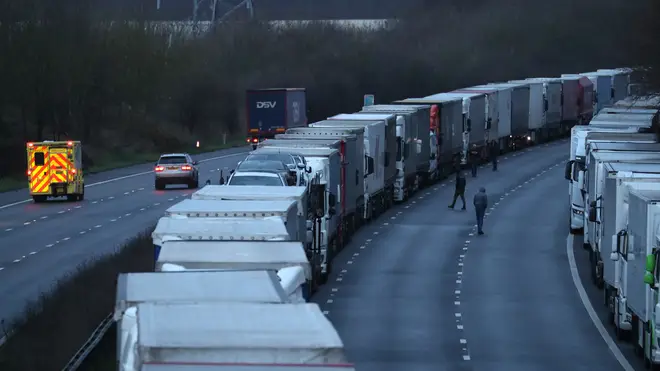 Disruption at the UK/France border has caused major disruption on Kent's roads