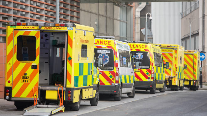 Ambulances outside the Royal London Hospital