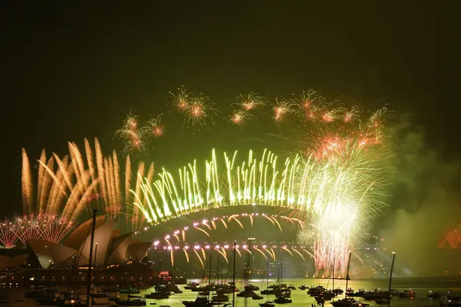 New Year's Eve fireworks erupt over Sydney's iconic Harbour Bridge and Opera House