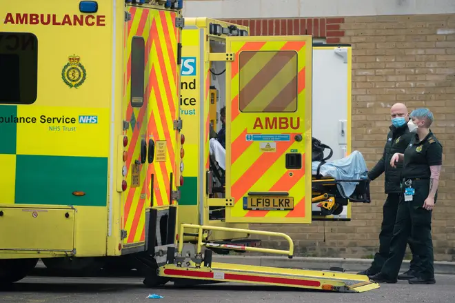 A patient arrives at Southend University hospital in Essex after hospitals in the county declared a major incident