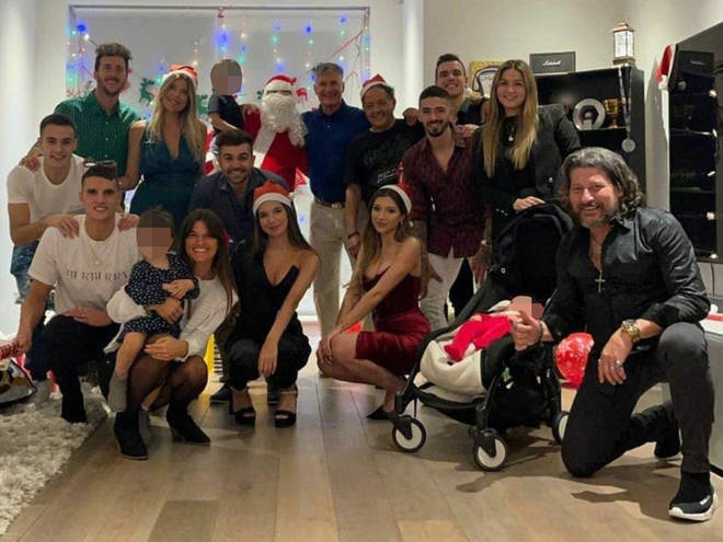 A picture posted on Instagram showed the four players with their families.