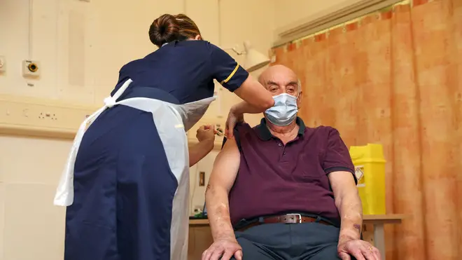 Brian Pinker, 82, became the first UK patient to receive the Oxford vaccine