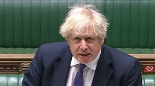 Boris Johnson said the UK is in a sprint to vaccinate people before they contract Covid