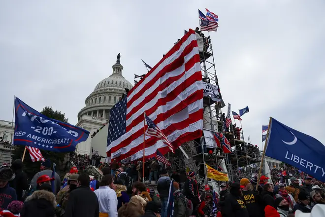S President Donald Trumps supporters gather outside the Capitol building in Washington D.C.