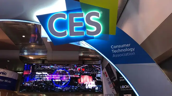 A CES sign at the annual technology convention