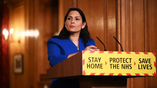 The figures were announced at a Downing Street briefing by Home Secretary Priti Patel