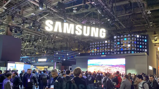 The Samsung stand inside the Consumer Electronics Show