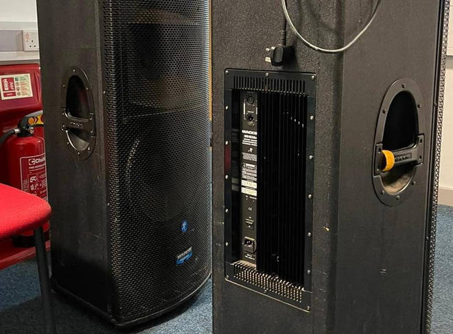 Large amps were seized by Hertfordshire Police officers
