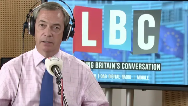 Nigel Farage was broadcasting his show from the EU Parliament in Brussels