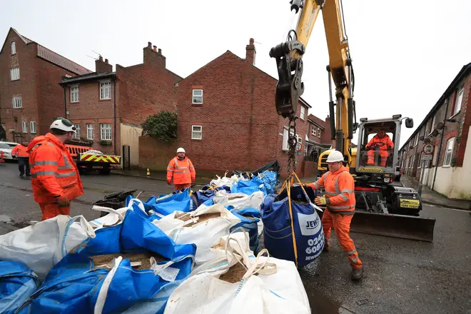 Flood barriers are being prepared in York and other parts of UK as Storm Christoph hits